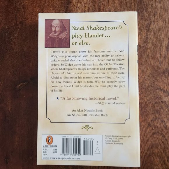 The Shakespeare Stealer by Gary Blackwood Paperback Book Junior Classics - Picture 2 of 2